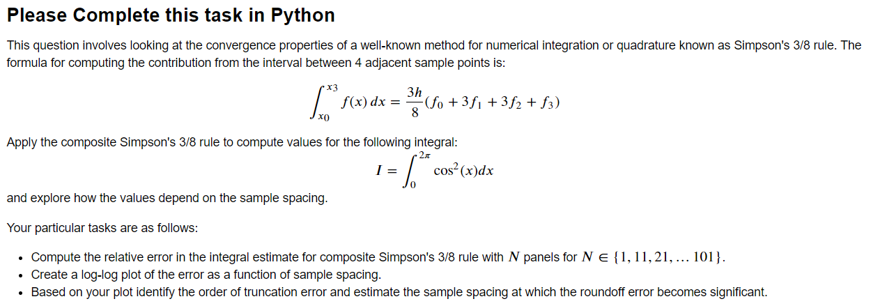 Solved Please Complete this task in Python This question | Chegg.com
