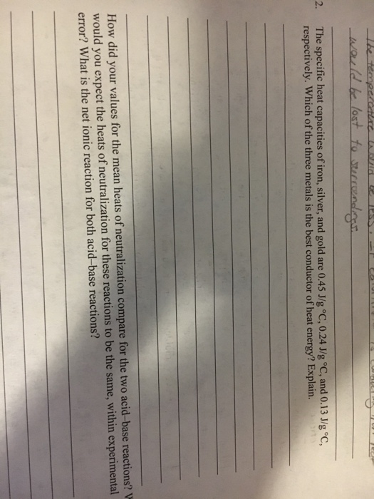 Solved which of the three metals is the best conductor of