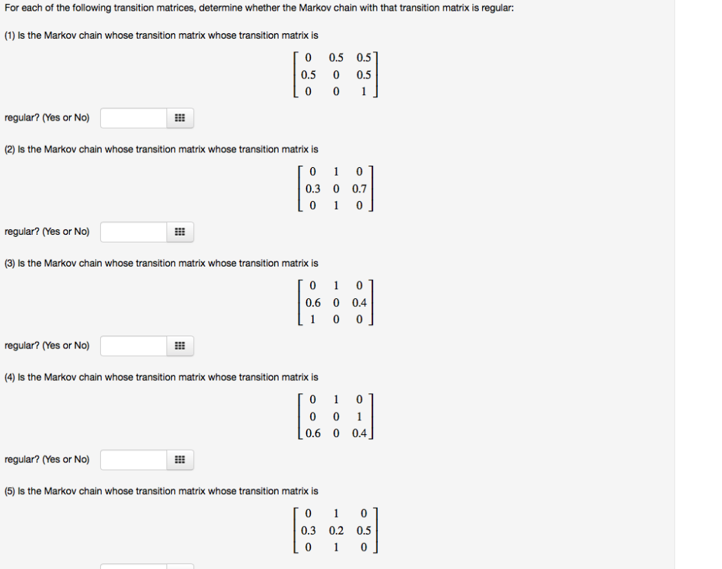 solved-for-each-of-the-following-transition-matrices-chegg