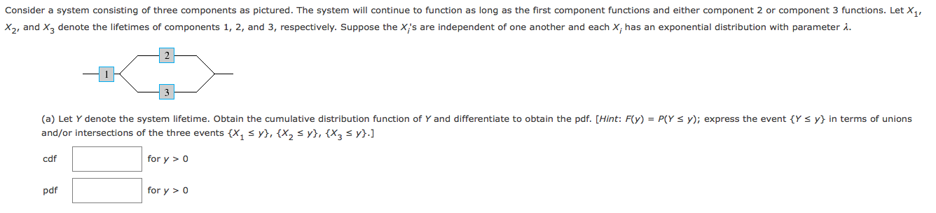Solved Consider a system consisting of three components as | Chegg.com
