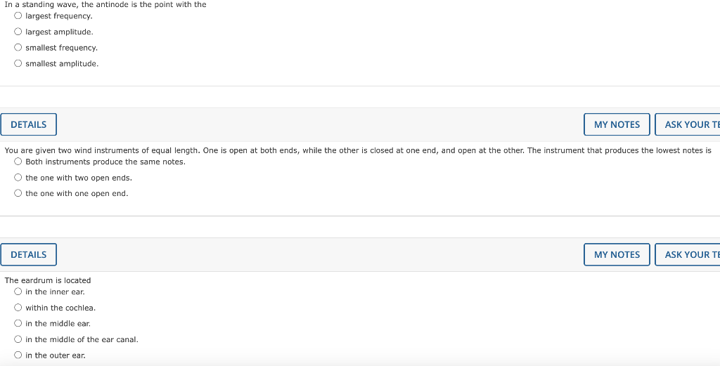 Solved In a standing wave, the antinode is the point with
