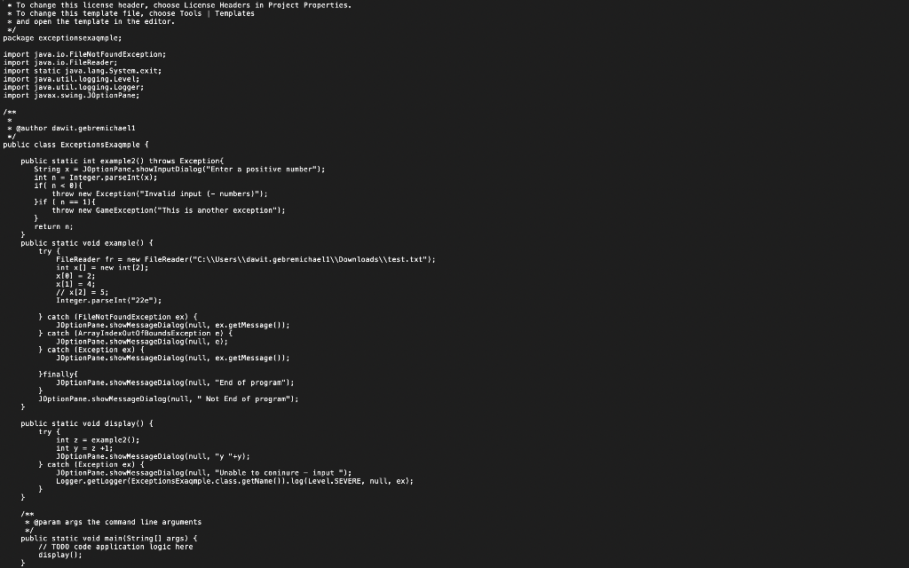 Solved * * To change this license header, choose License | Chegg.com