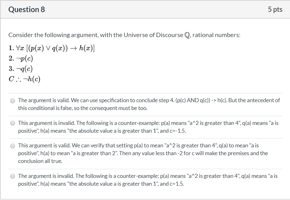 Solved Question 3 1 Pts An Argument Can Be Valid But Hav Chegg Com