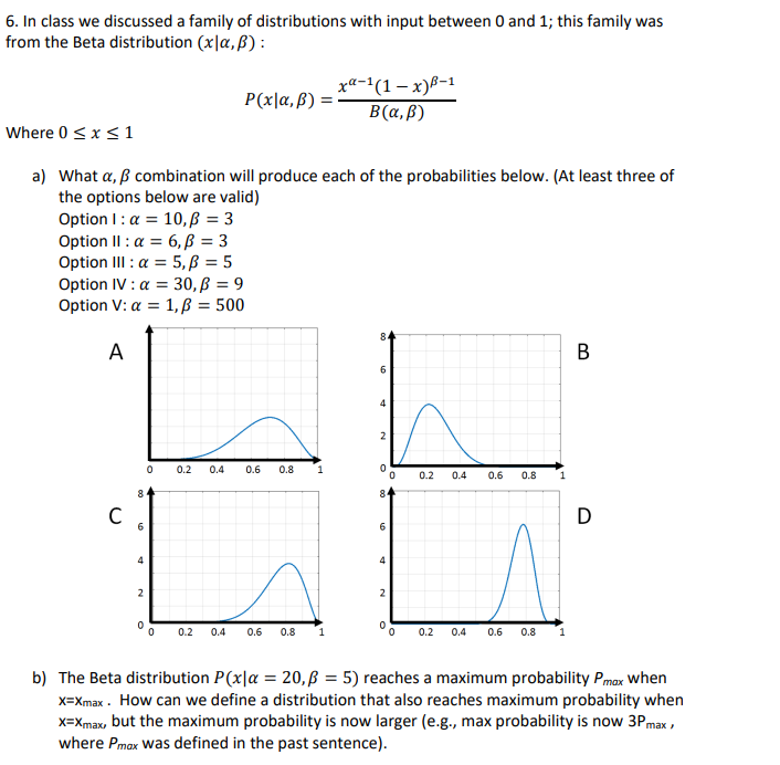 Solved 6. In class we discussed a family of distributions | Chegg.com