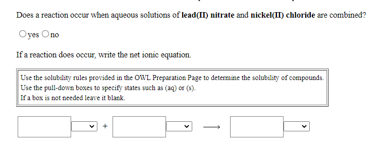 Does A Reaction Occur When Aqueous Solutions Of Chegg 