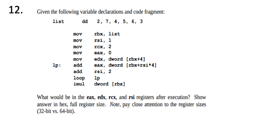 Solved Given The Following Variable Declarations And Code | Chegg.com