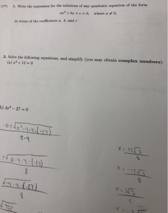 Solved (1Pt) 1. Write the expression for the solutions of | Chegg.com