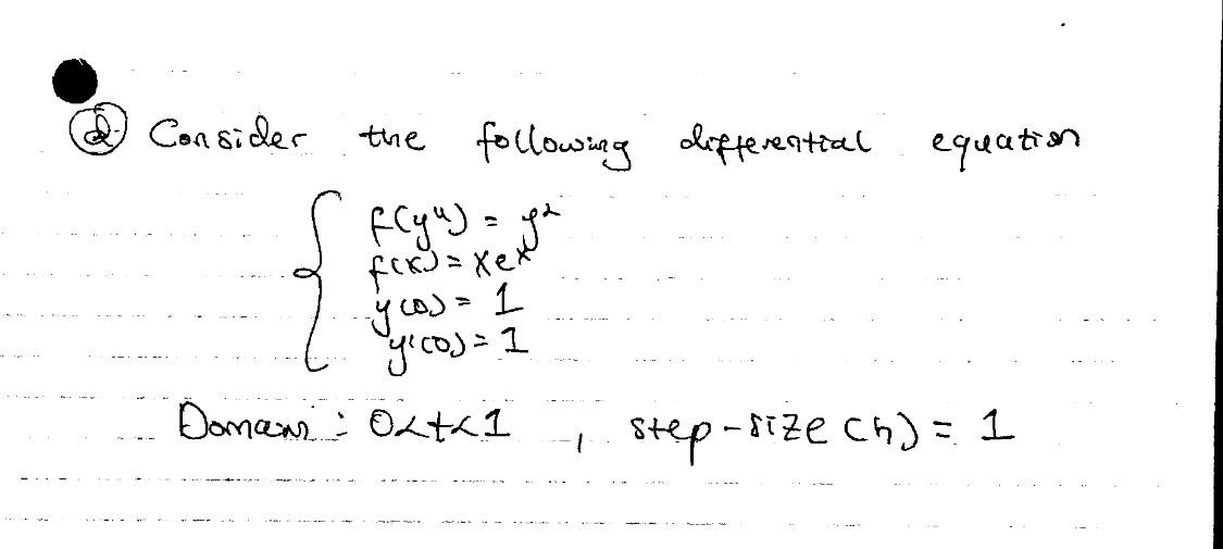 (Q) Consider the following difterential equation | Chegg.com