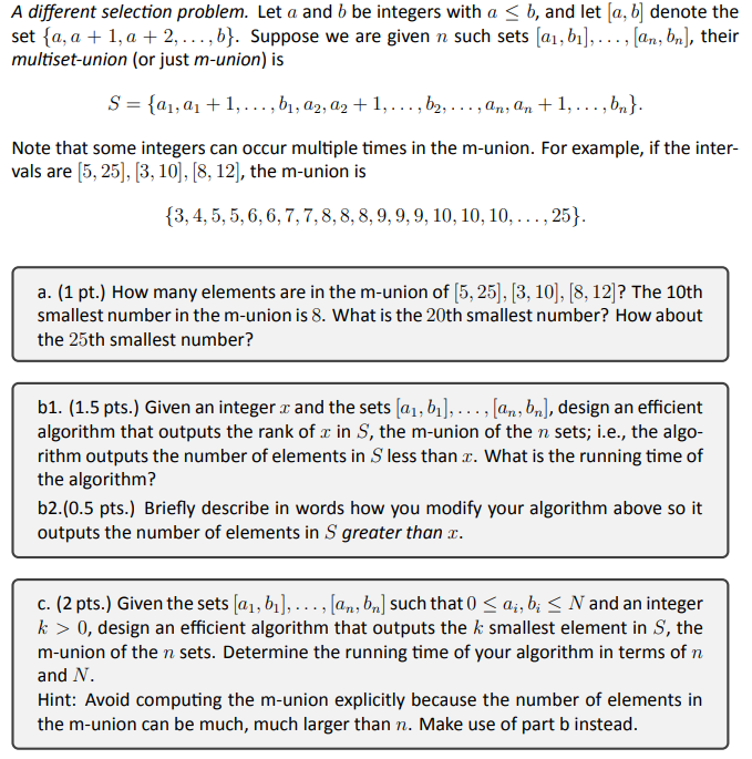 Solved A Different Selection Problem. Let A And B Be | Chegg.com