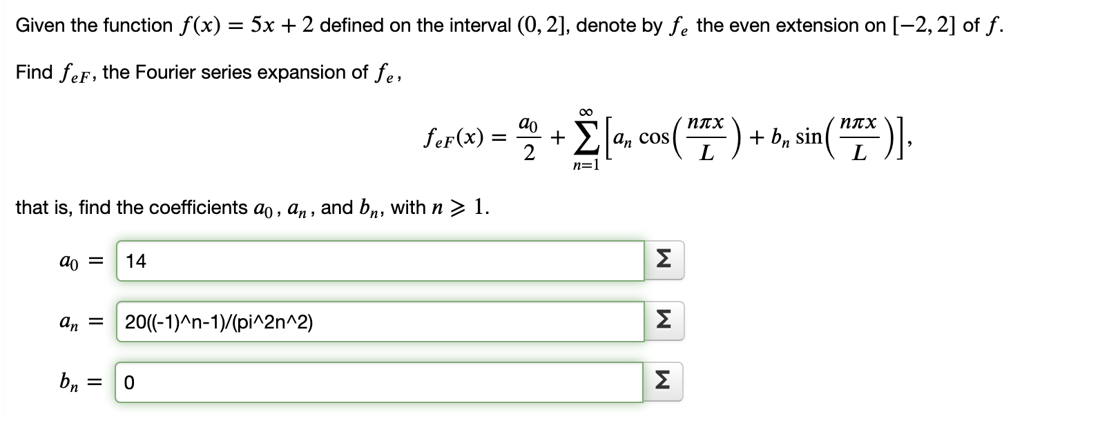 Solved Given the function f(x) = 5x + 2 defined on the | Chegg.com