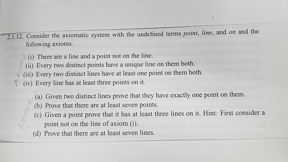 2.1.12. Consider the axiomatic system with the | Chegg.com