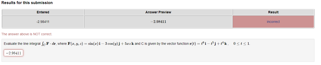 Solved Results for this submission The answer above is NOT | Chegg.com