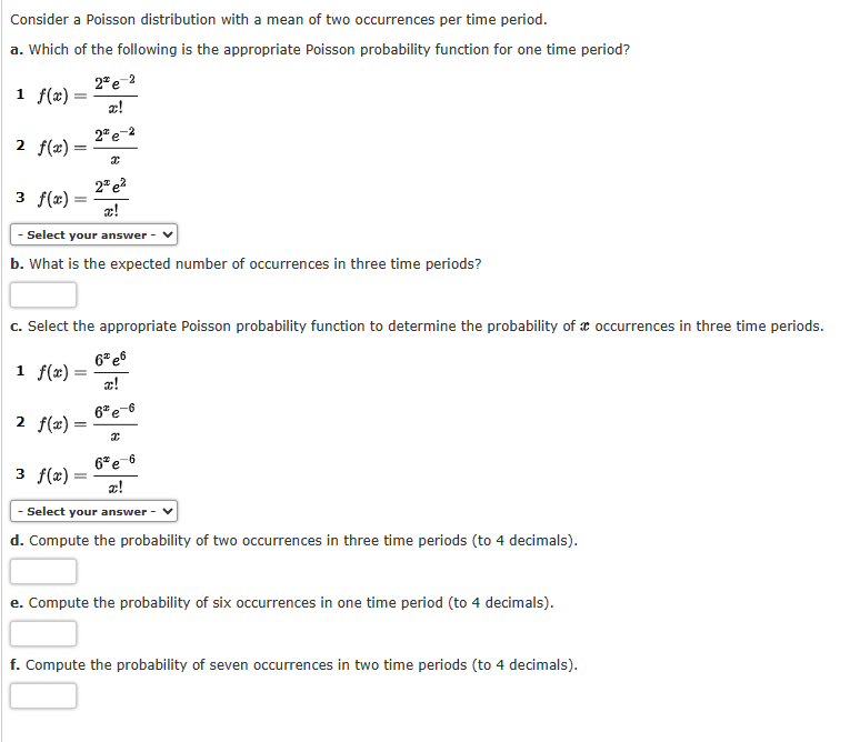 Solved Consider a Poisson distribution with a mean of two | Chegg.com