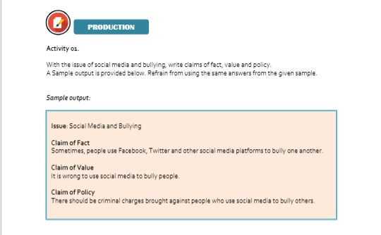 Solved PRODUCTION Activity 01 With The Issue Of Social Chegg