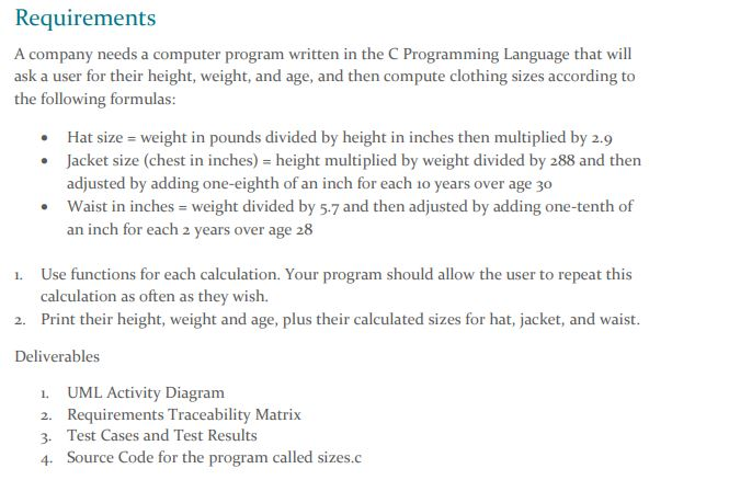 Solved Requirements A company needs a computer program