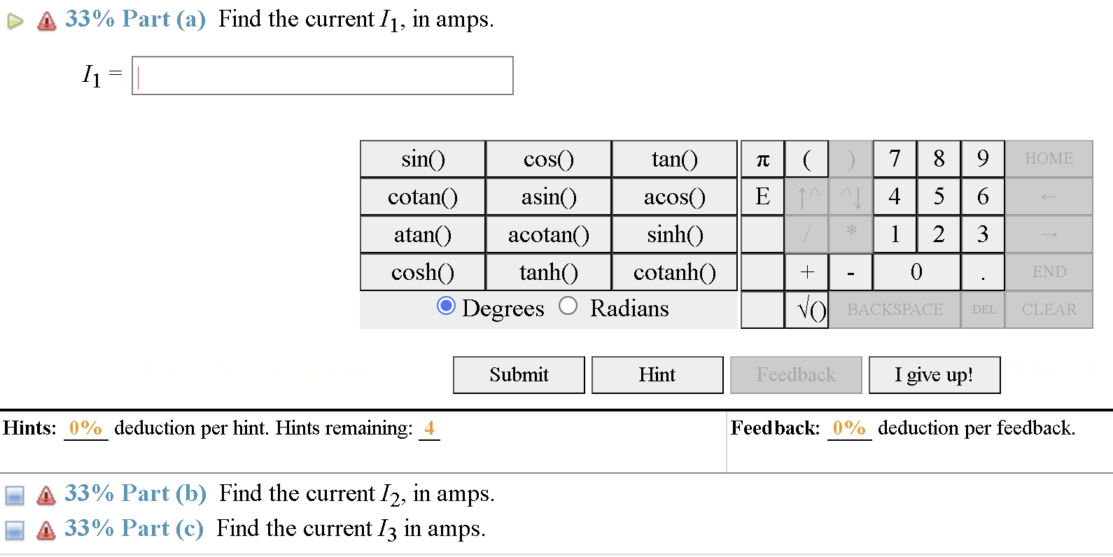 Solved (10\%) Problem 11: Consider the following circuit of | Chegg.com