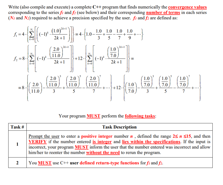 Solved Write (also compile and execute) a complete C++ | Chegg.com