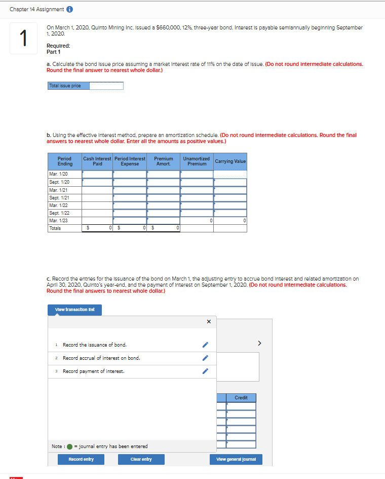 Solved Chapter 14 Assignment 1 On March 1, 2020. Quinto | Chegg.com