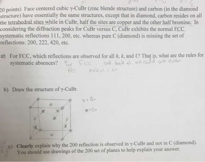 Solved Face centered cubic gamma CuBr (zinc blende