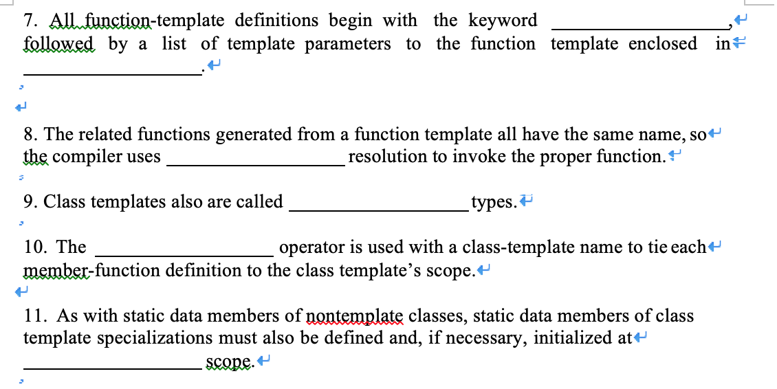 7 All Function Template Definitions Begin With The Chegg Com