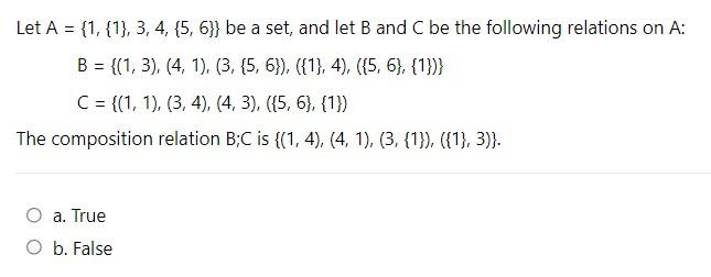 Solved Let A = {1, {1}, 3, 4, 5, 6}} Be A Set, And Let B And | Chegg.com