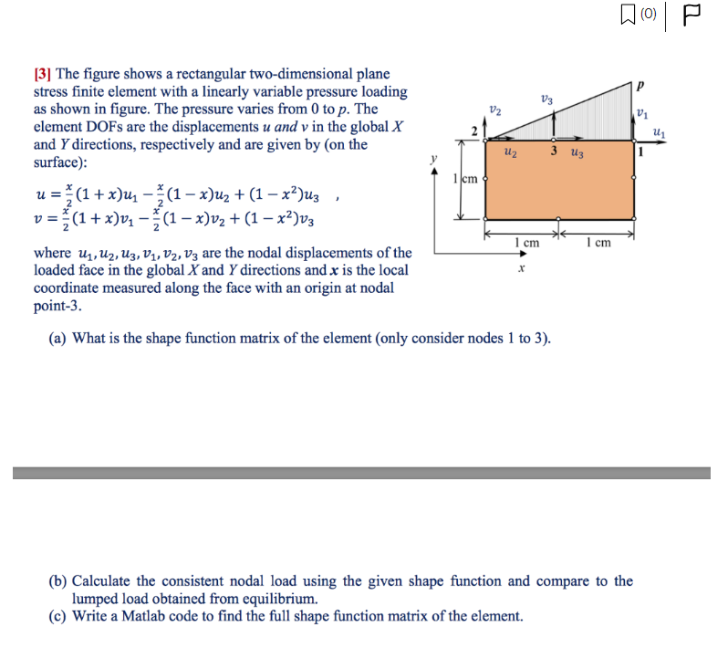 Solved Solve part C for this using finite element method on | Chegg.com