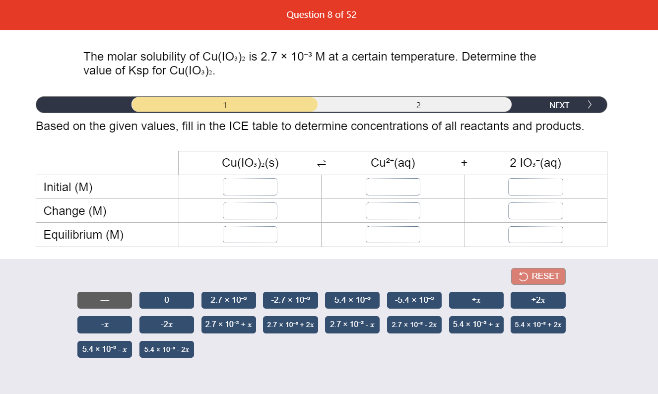 Solved: Question 8 Of 52 The Molar Solubility Of Cu(IO3)2 ... | Chegg.com