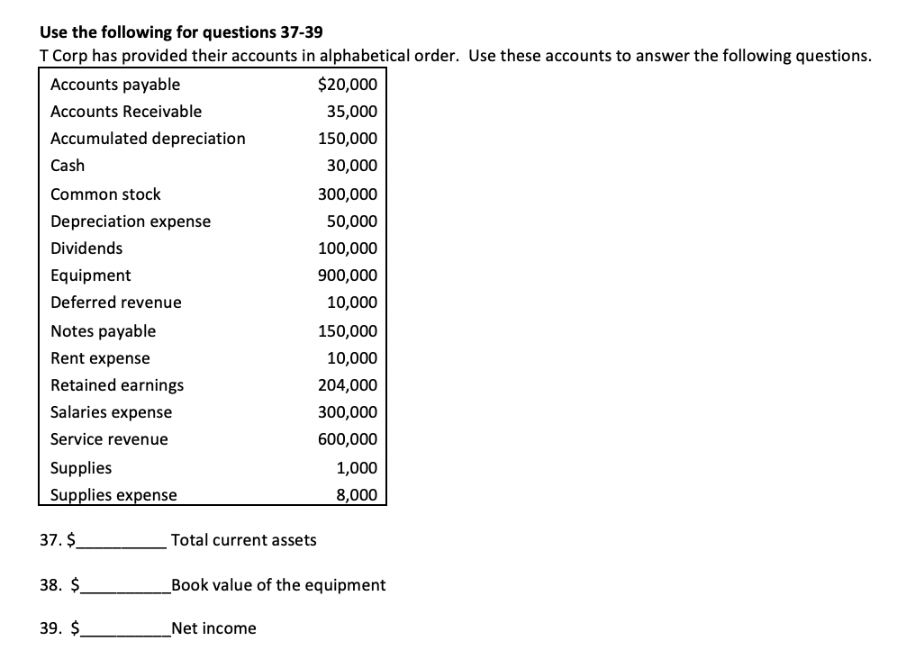 Solved Use the following to answer questions 34 - 36 The | Chegg.com