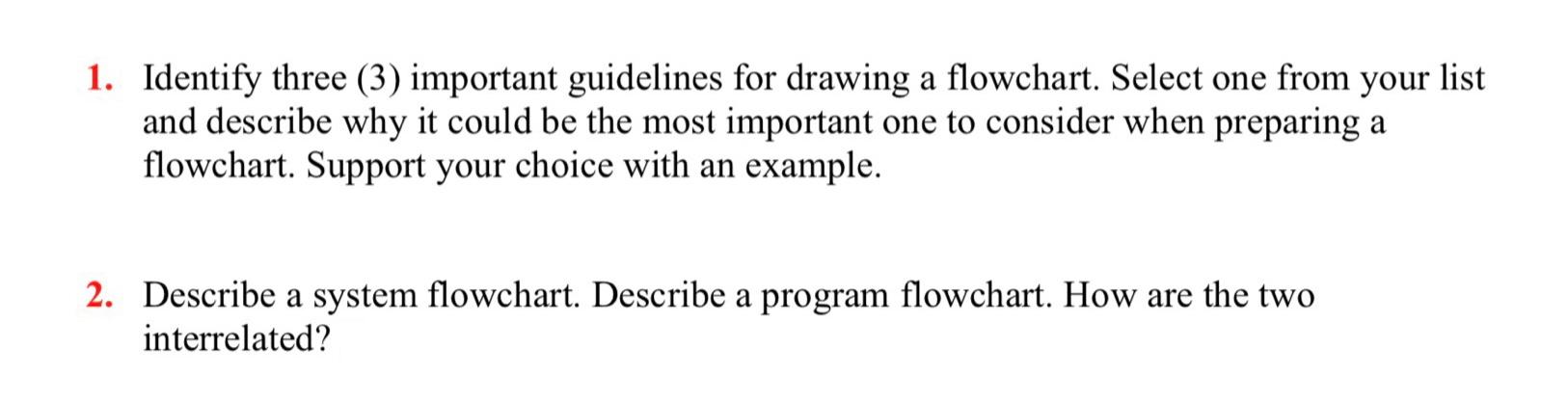 Solved 1. Identify three (3) important guidelines for | Chegg.com