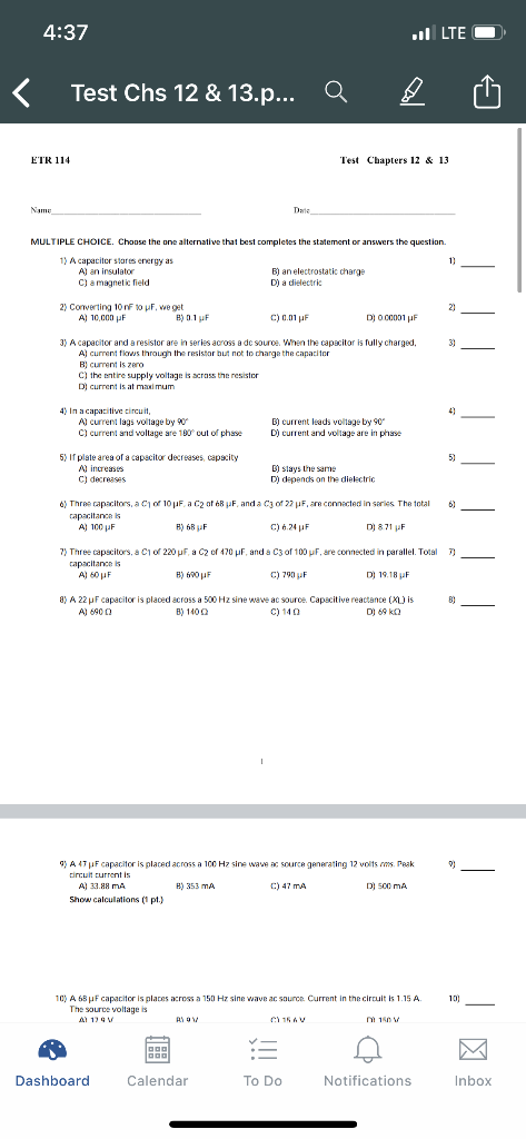 Solved 4 37 Ilte O O U Test Chs 12 13 P Q Etr 11 Chegg Com