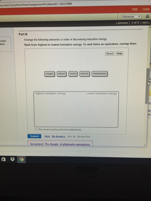 Solved Arrange the following elements in order of decreasing | Chegg.com