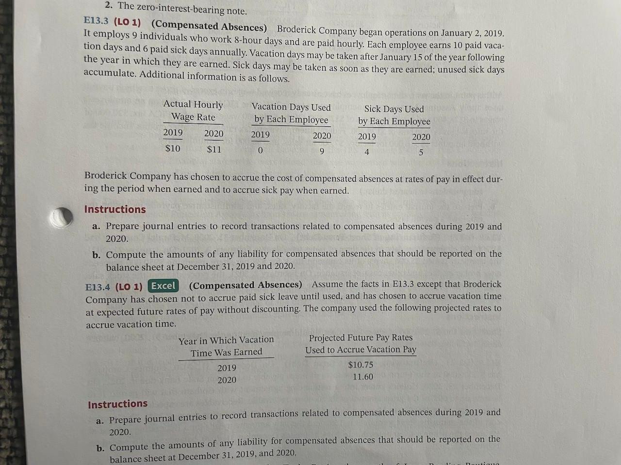 Solved 2. The zerointerestbearing note. E13.3 (LO 1)