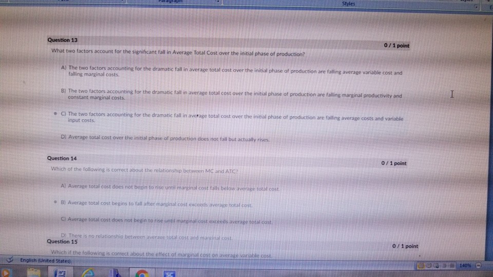 Solved Styles Question 13 0/1 point What two factors account | Chegg.com