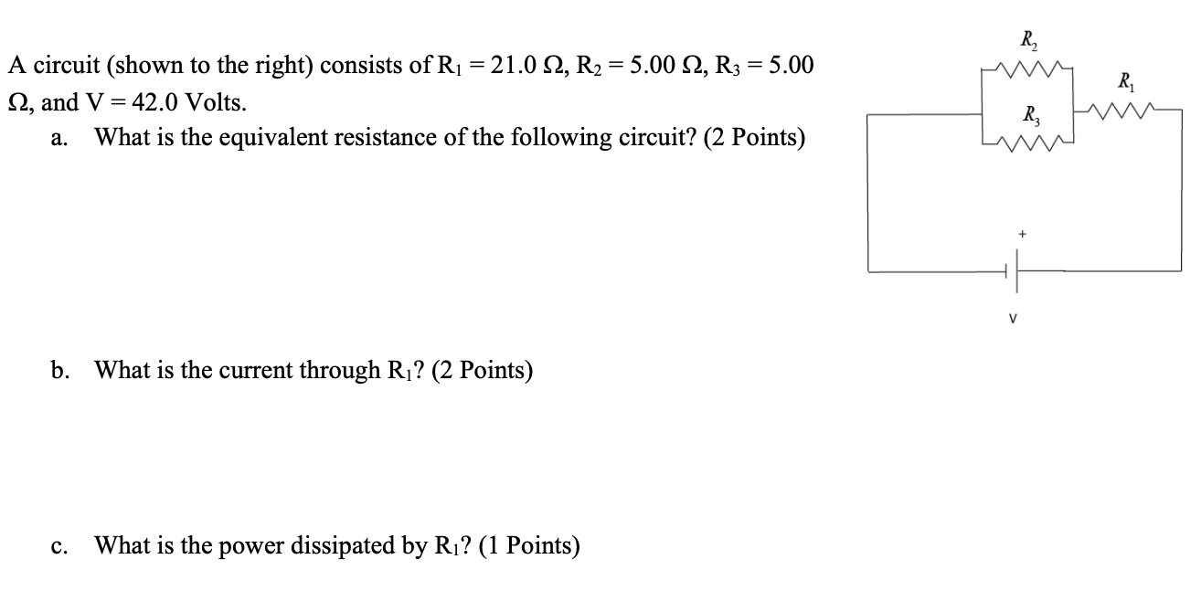 Solved R2 A Circuit (shown To The Right) Consists Of R1 = 