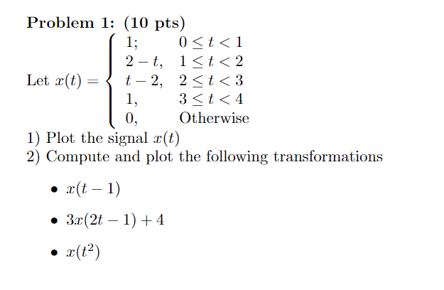 Solved Problem 1: (10 Pts) 1; 0 | Chegg.com