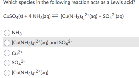 Solved Which species in the following reaction acts as a | Chegg.com