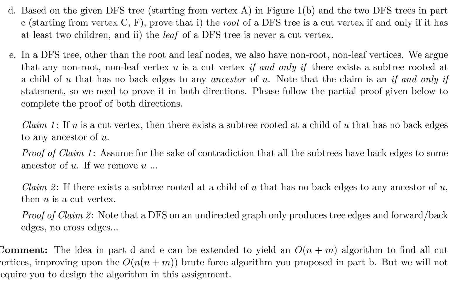 Solved We define a cut vertex as a node that when removed