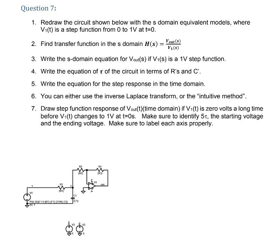 Solved Question 7: 1. Redraw The Circuit Shown Below With | Chegg.com