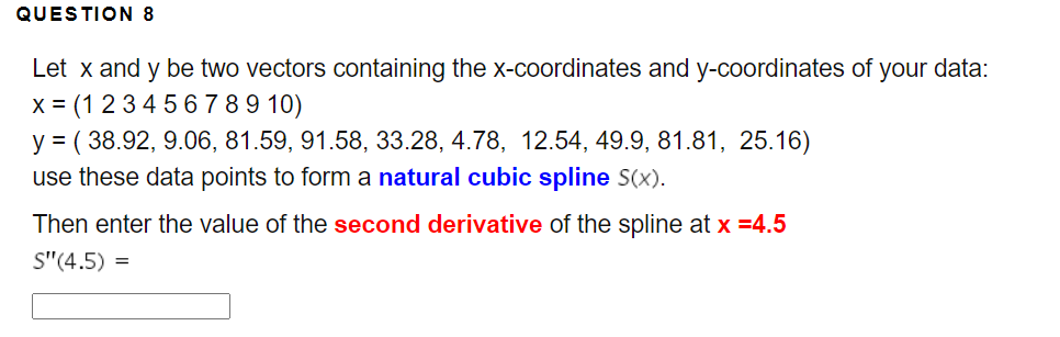 Solved QUESTION 8 Let x and y be two vectors containing the | Chegg.com