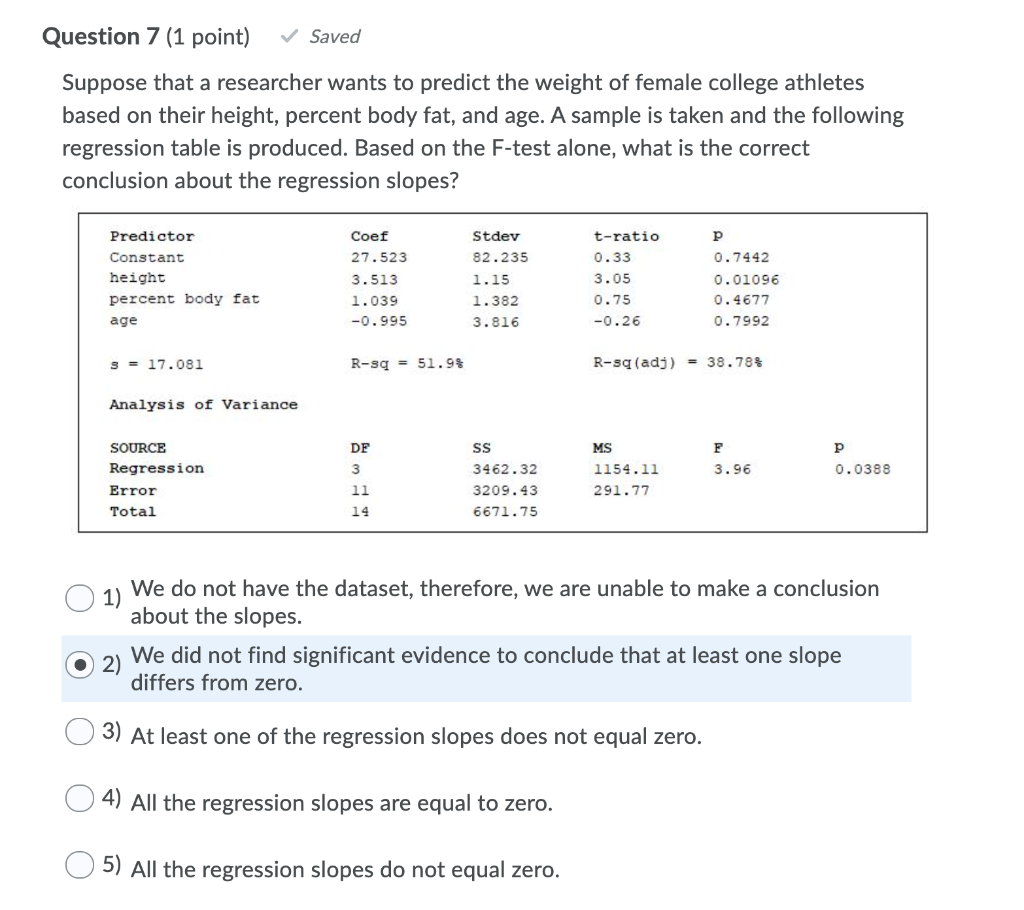 Solved Question 7 (1 point) Saved Suppose that a | Chegg.com