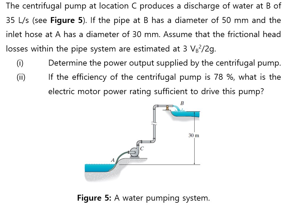 Solved The centrifugal pump at location C produces a