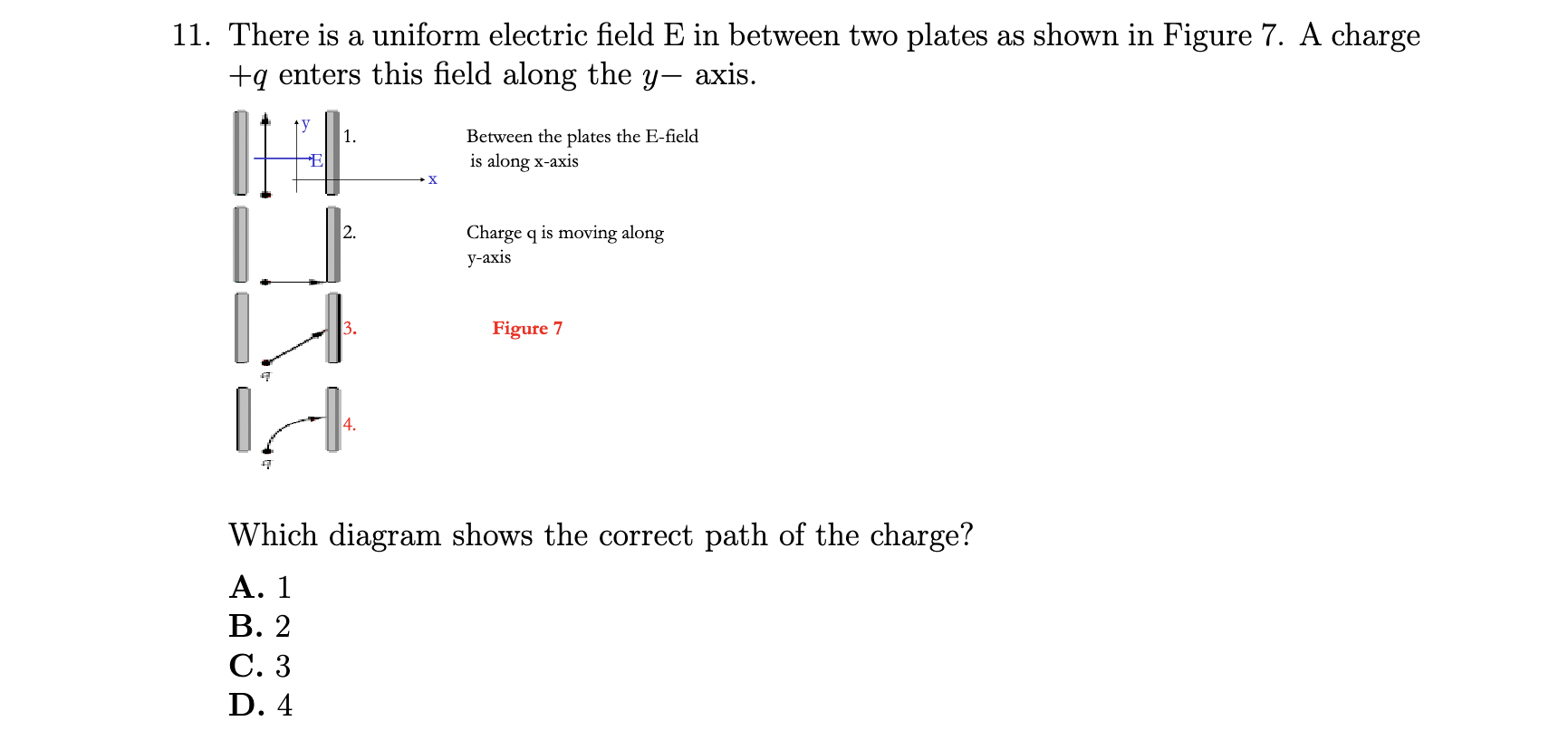 Solved 1. There is a uniform electric field E in between two | Chegg.com