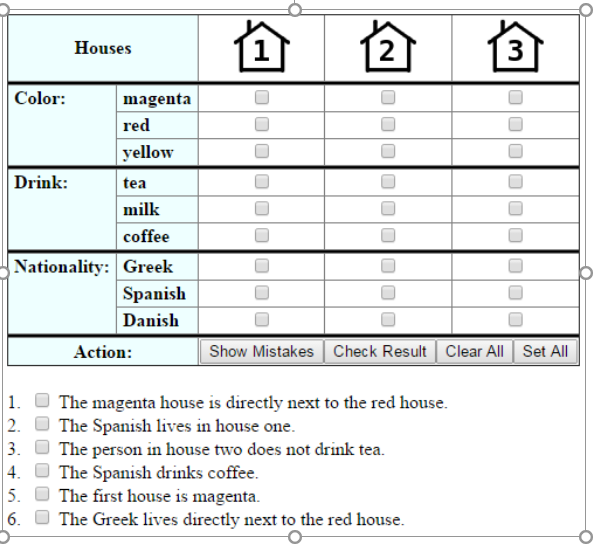 Solved Consider the following logic puzzle: In three houses, | Chegg.com