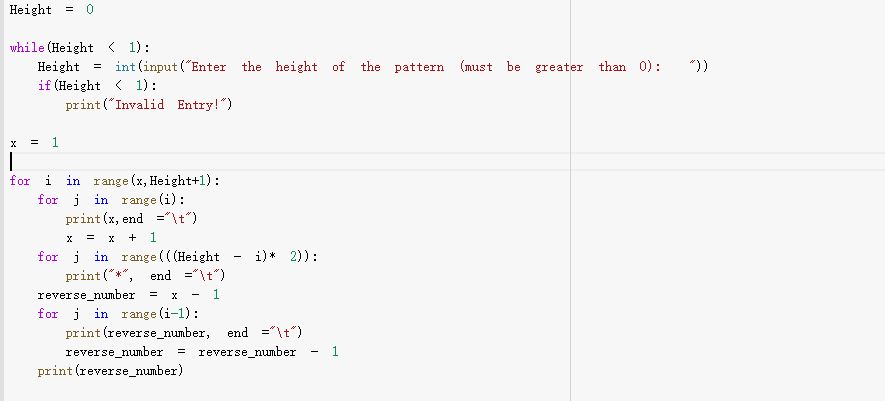 Solved Height = 0 the height of the pattern (must be greater | Chegg.com