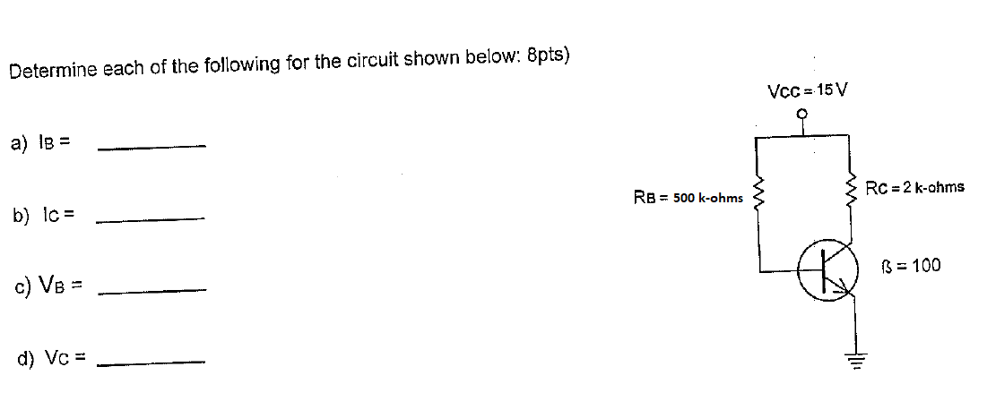 Solved Determine each of the following for the circuit shown | Chegg.com