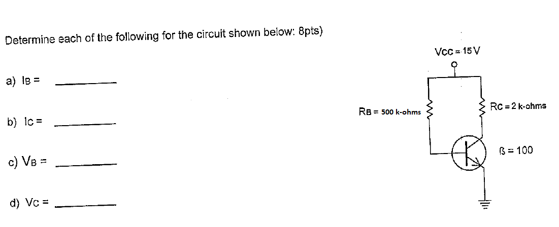 Solved Determine Each Of The Following For The Circuit Shown | Chegg.com