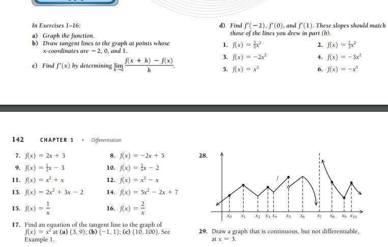 Solved In Exercises 1-16: A) Graph The Function. B) Draw | Chegg.com