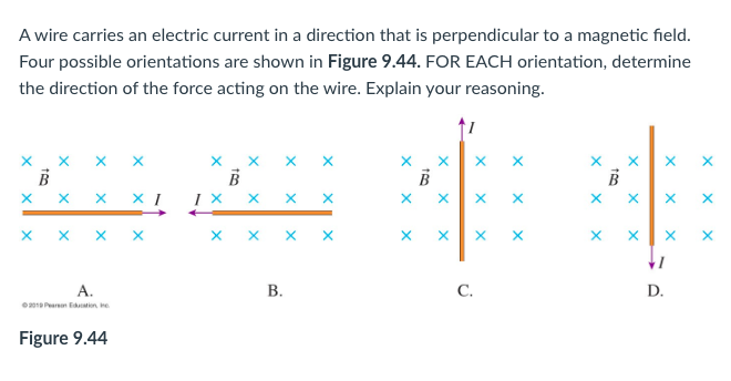 Solved A wire carries an electric current in a direction | Chegg.com