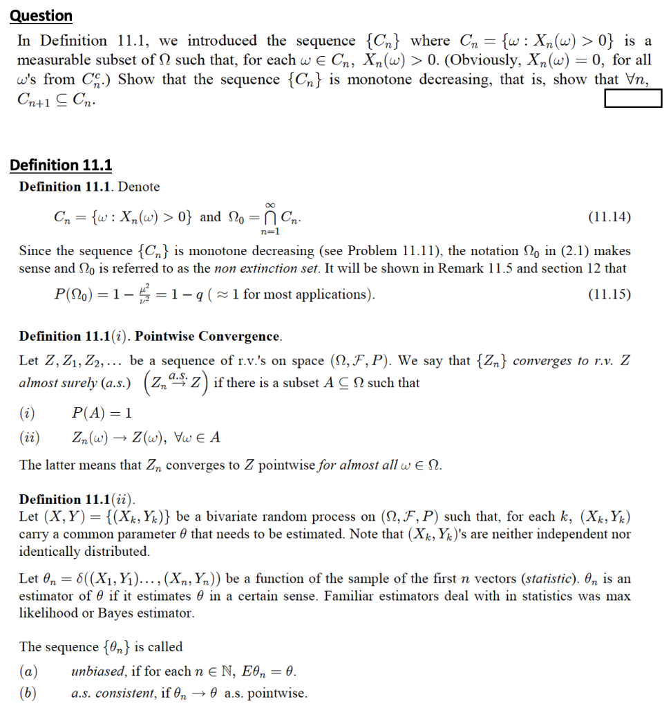 Solved Question In Definition 11.1, We Introduced The | Chegg.com