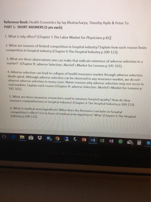 Solved Reference Book Health Economics by Jay Bhattacharya,